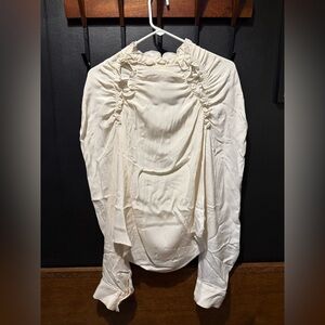 Rachel Comey Cream Ruched Blouse